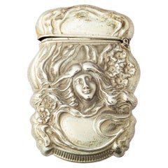 Antique An Art Nouveau Purest Silver Sterline Match Safe c.1900