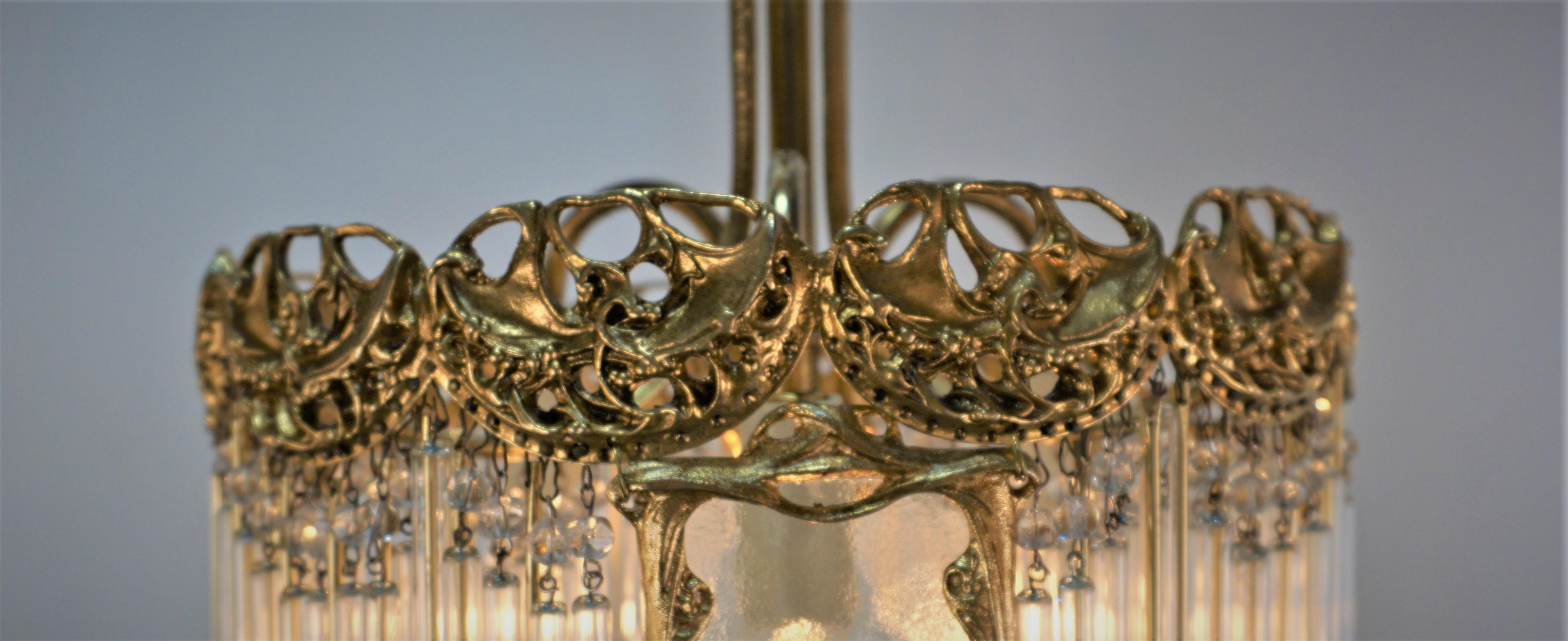 Art Nouveau Rod Chandelier After Hector Guimard 'French, 1867–1942' 1