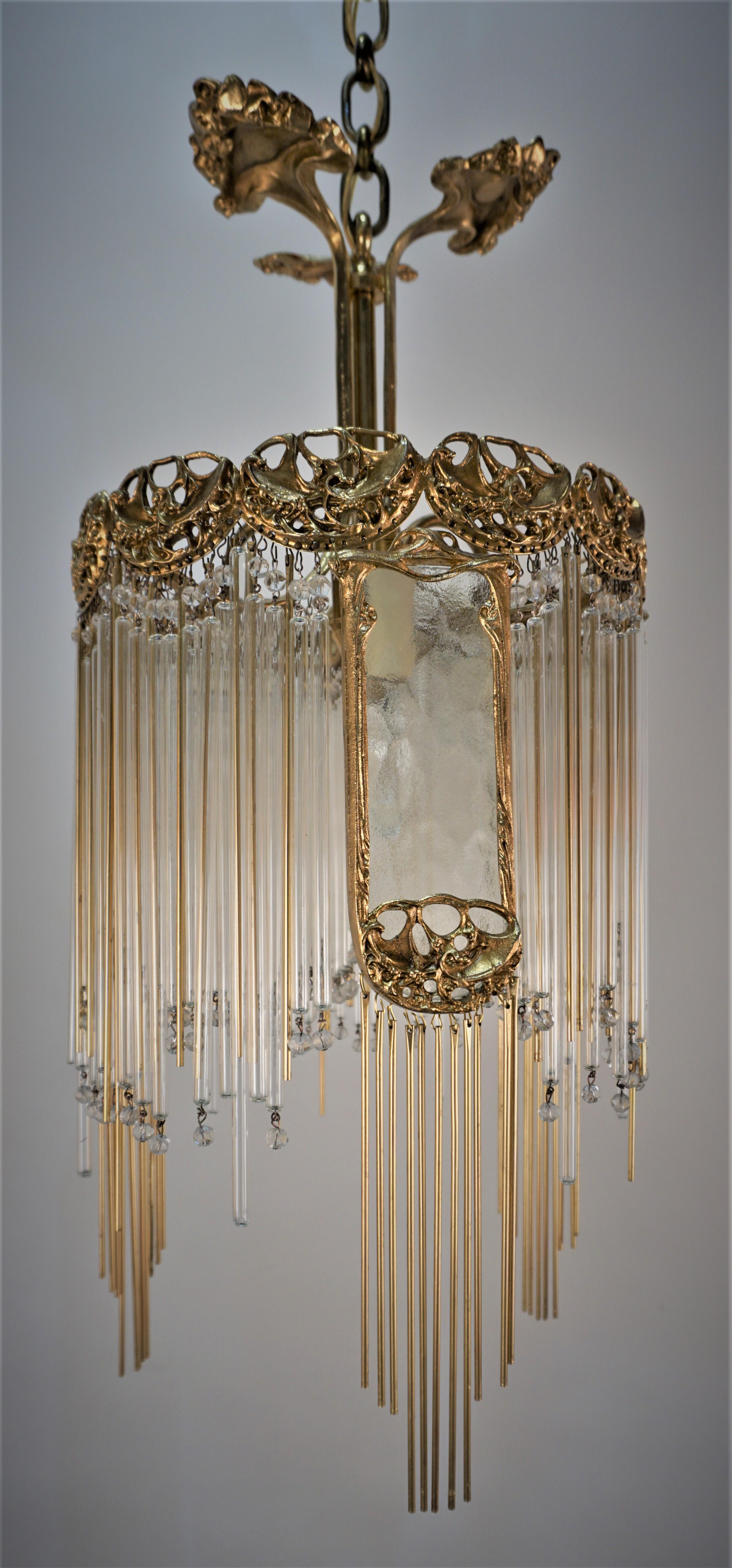 Art Nouveau Rod Chandelier After Hector Guimard 'French, 1867–1942' 3