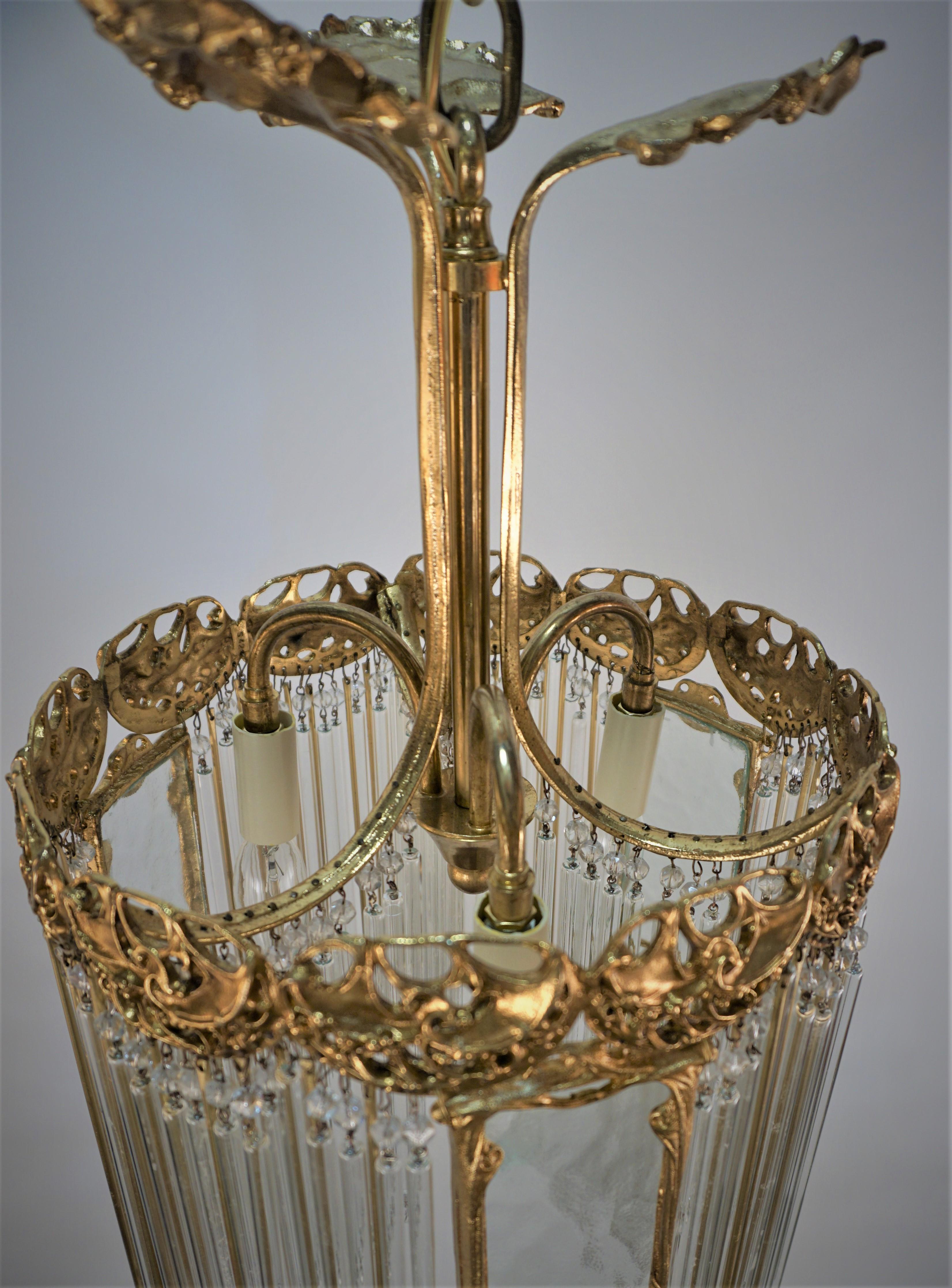 Art Nouveau Rod Chandelier After Hector Guimard 'French, 1867–1942' 4