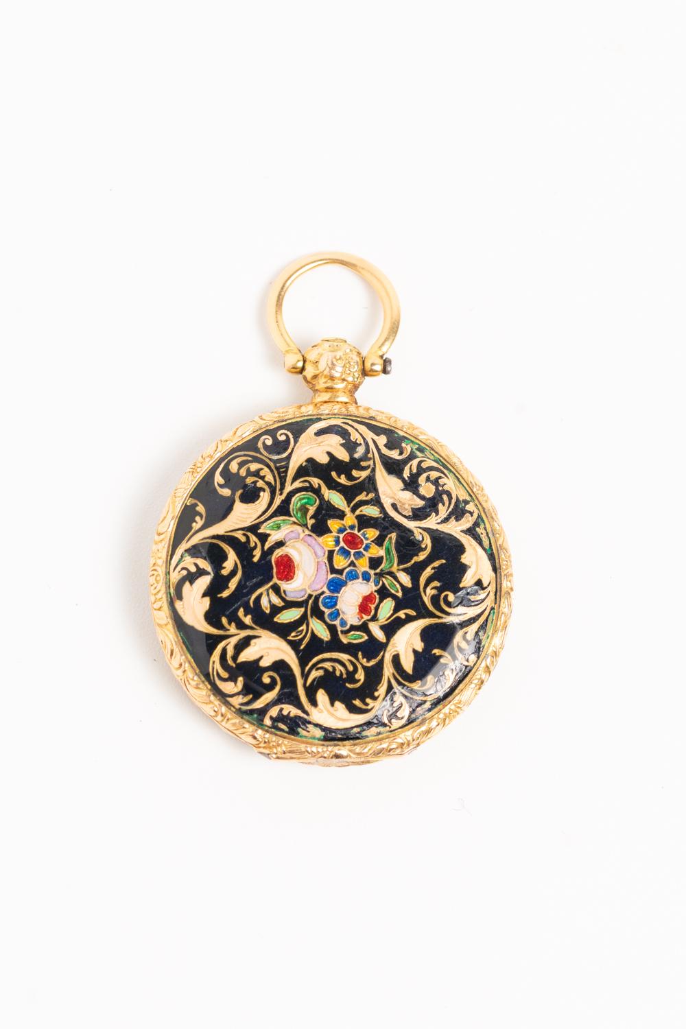 Women's or Men's An Art Nouveau Silver Gilt And Enamel Locket