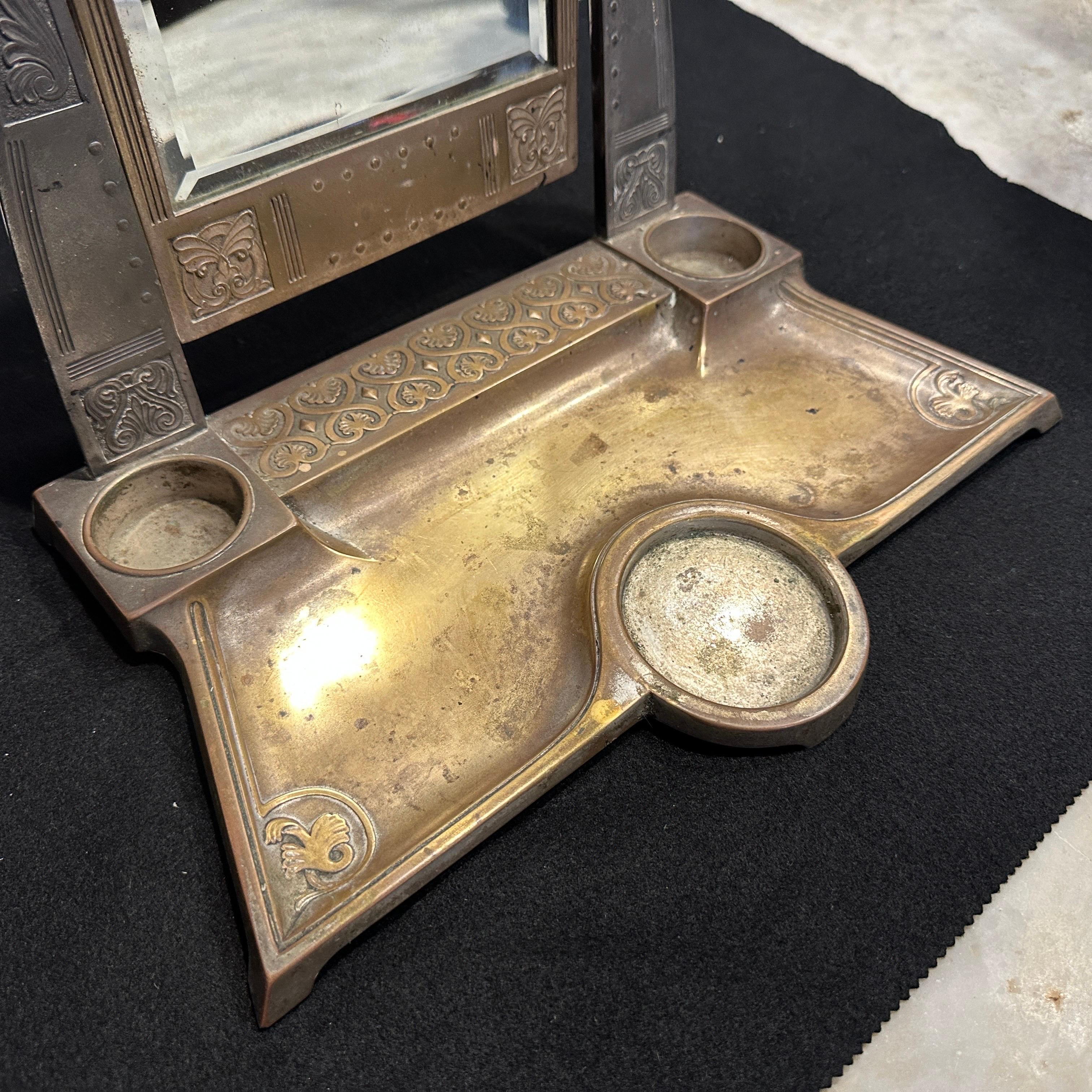 An Art Nouveau Silver Plated Table Vanity Mirror by W.M.F. For Sale 5