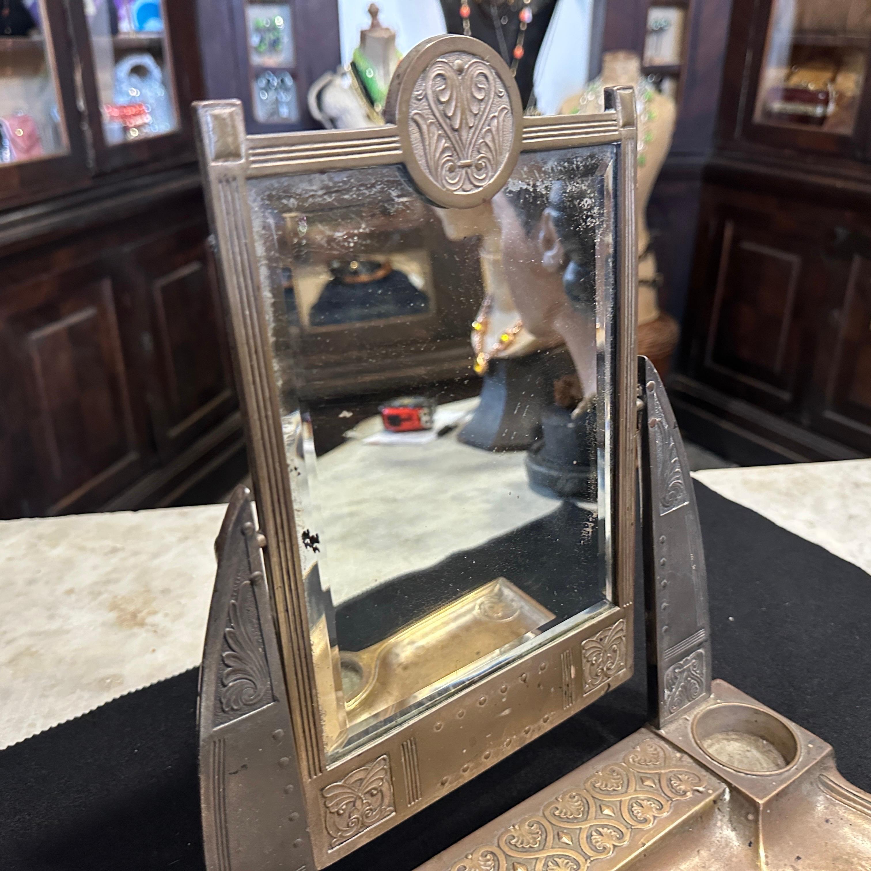An Art Nouveau Silver Plated Table Vanity Mirror by W.M.F. For Sale 2