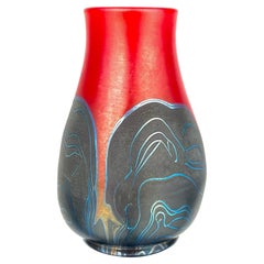 An Art Nouveau Tiffany Favrile "Red' Decorated Cabinet Vase by, Tiffany Studios