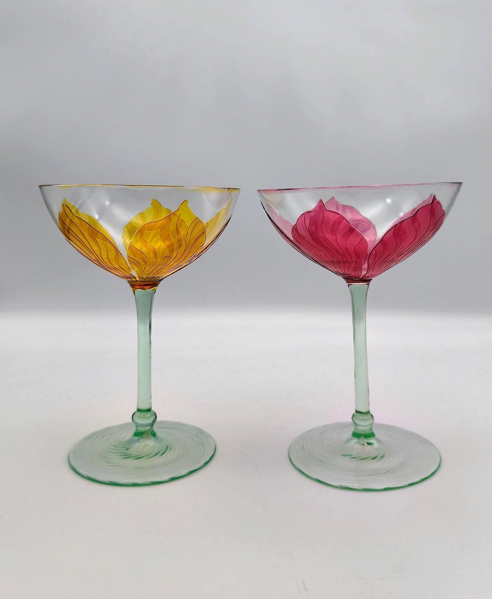 Bicchiere da vino in stile art nouveau della vetreria Ehrenfeld di Colonia, 1902 ca. In condizioni buone in vendita a Aachen, DE