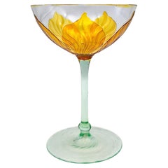 An art nouveau wine glass from the Cologne Ehrenfeld glassworks, ca. 1902
