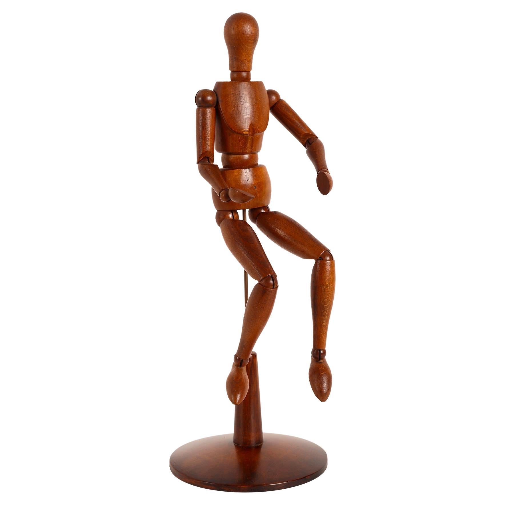 Midcentury French Life-Size Articulated Wooden Artist Mannequin