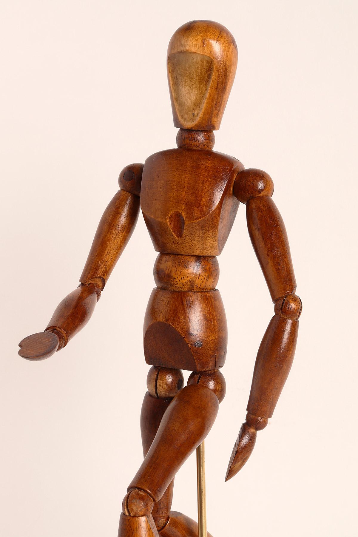 Brass Articulated Artist Dummy, France, 1940 For Sale