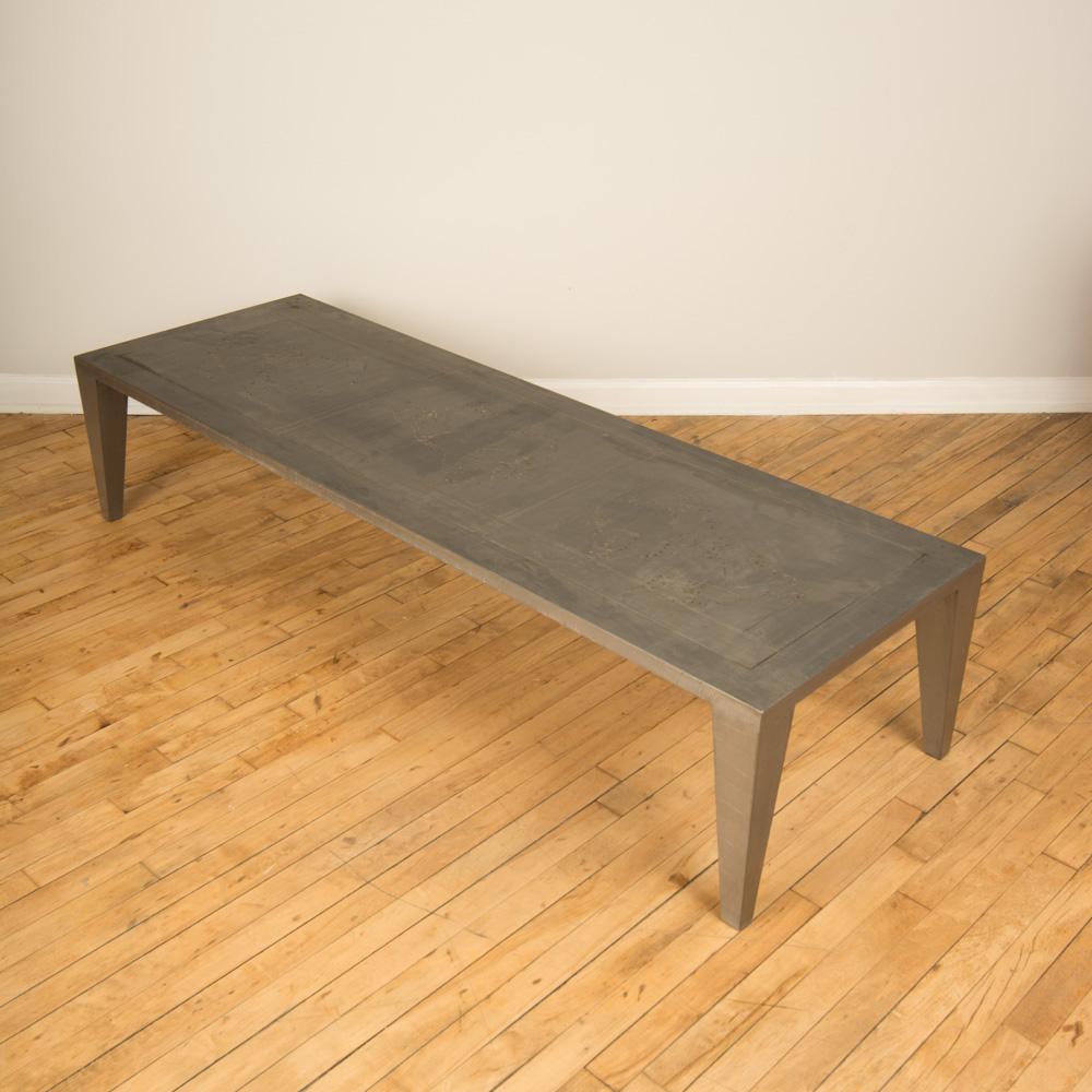 Artist Designed Coffee Table with Holes in Top, circa 1980 In Good Condition For Sale In Philadelphia, PA