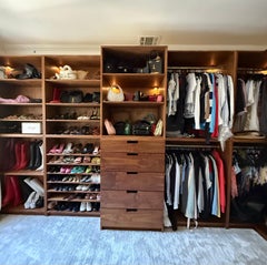 An artist-made custom wood wardrobe with lighting feature, 21st century