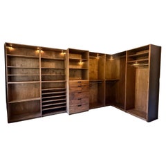 An artist-made custom wood wardrobe with lighting feature, 21st century