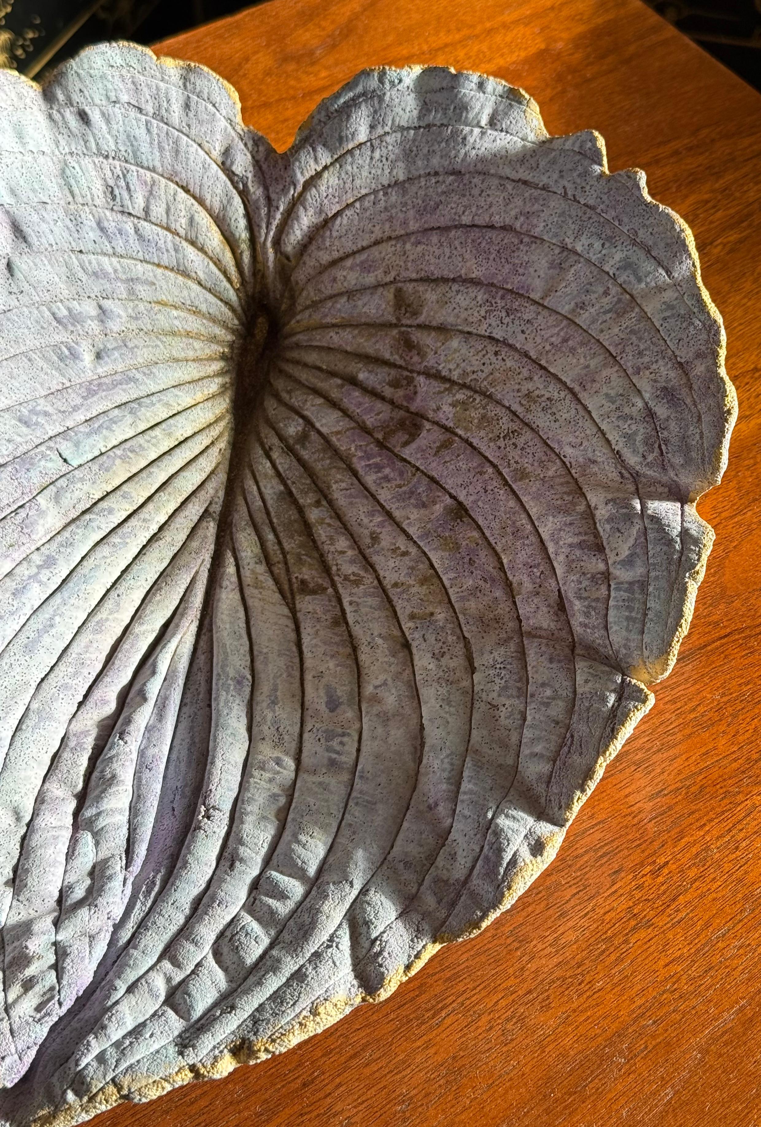 An artist-made studio ceramic leaf sculpture / platter, 21st century For Sale 11