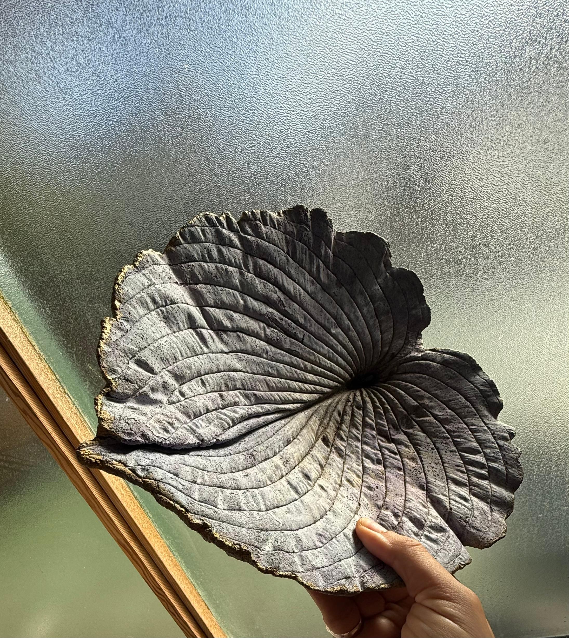 Contemporary An artist-made studio ceramic leaf sculpture / platter, 21st century For Sale