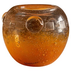 An artistic art deco glass vase by Charles Schneider