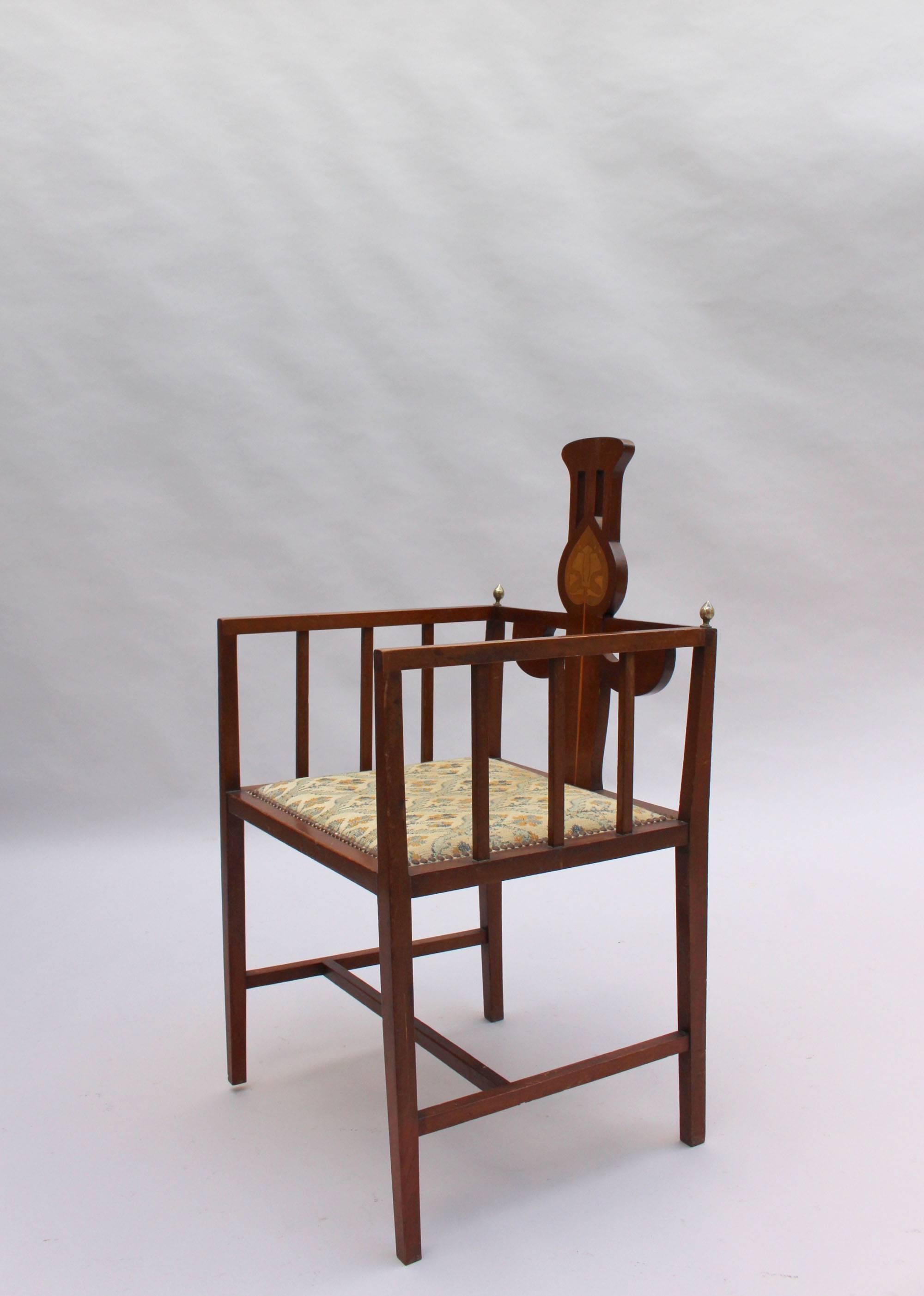 Arts and Crafts Fine Arts & Crafts Armchair by G M Ellwood, Made by J S Henry For Sale