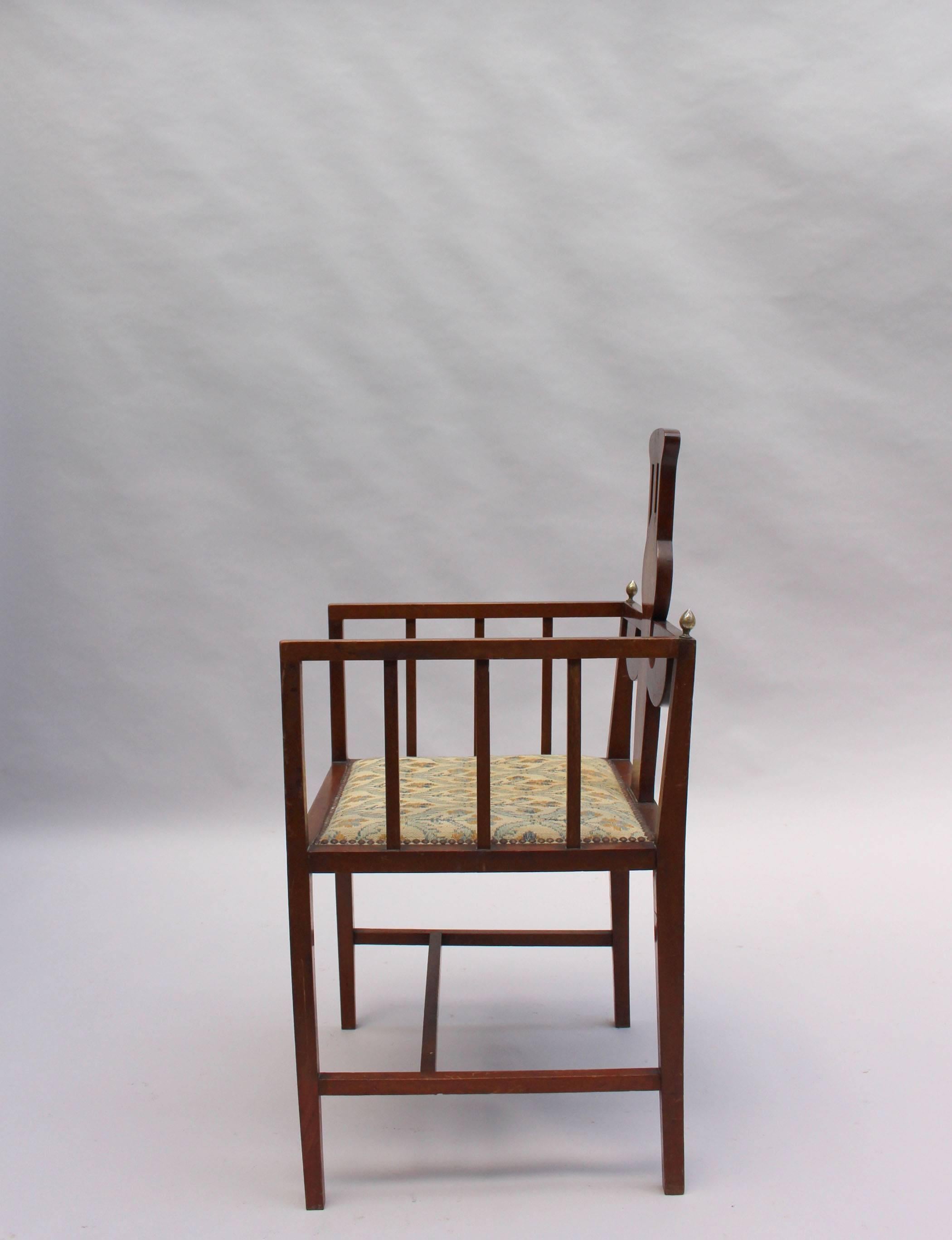 English Fine Arts & Crafts Armchair by G M Ellwood, Made by J S Henry For Sale