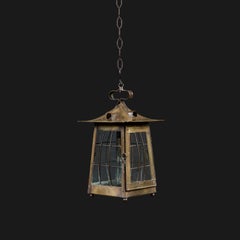 An Arts And Crafts Brass Pagoda Hanging Lantern