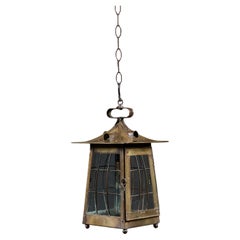 An Arts And Crafts Brass Pagoda Hanging Lantern