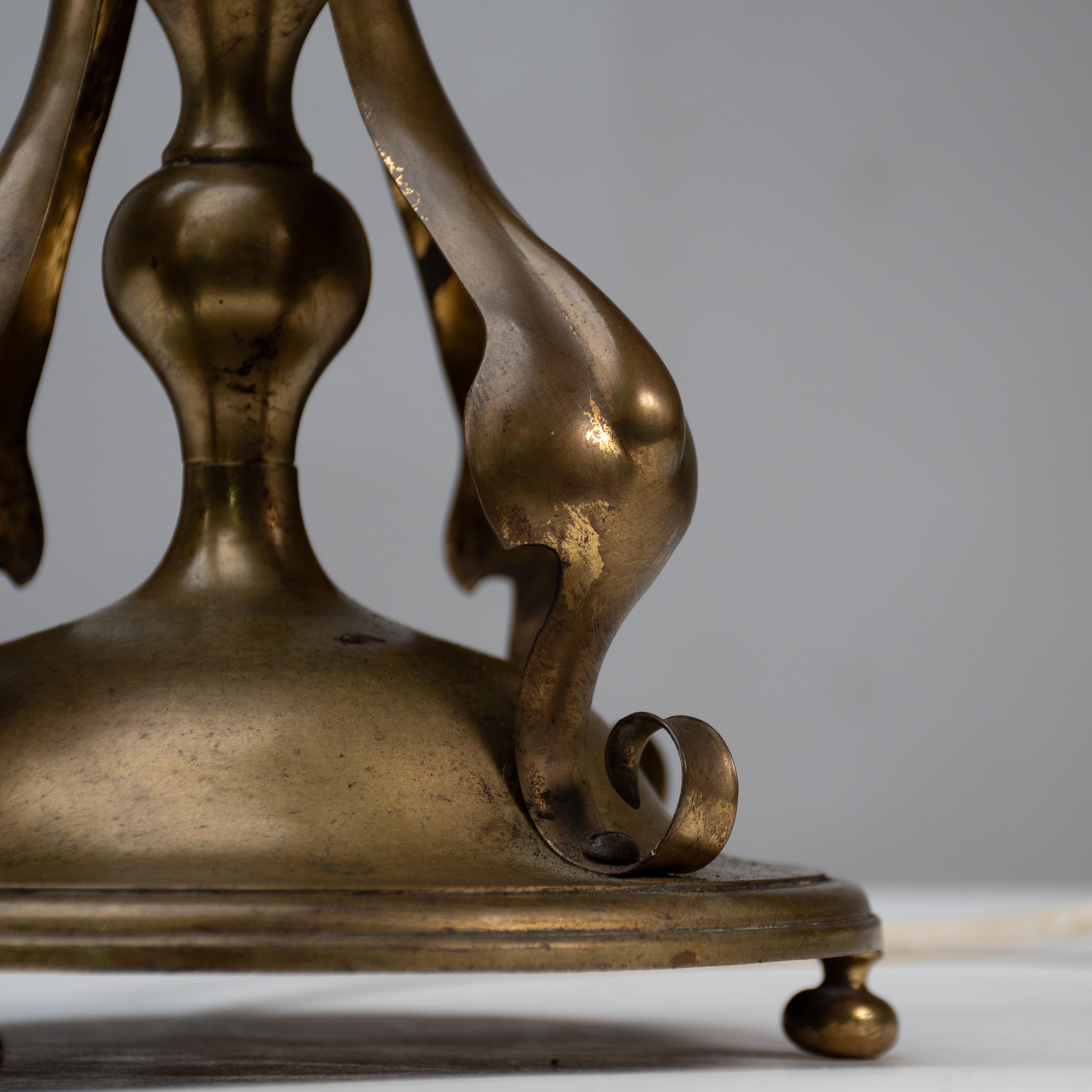An Arts and Crafts brass table lamp in the style of C F A Voysey For Sale 13