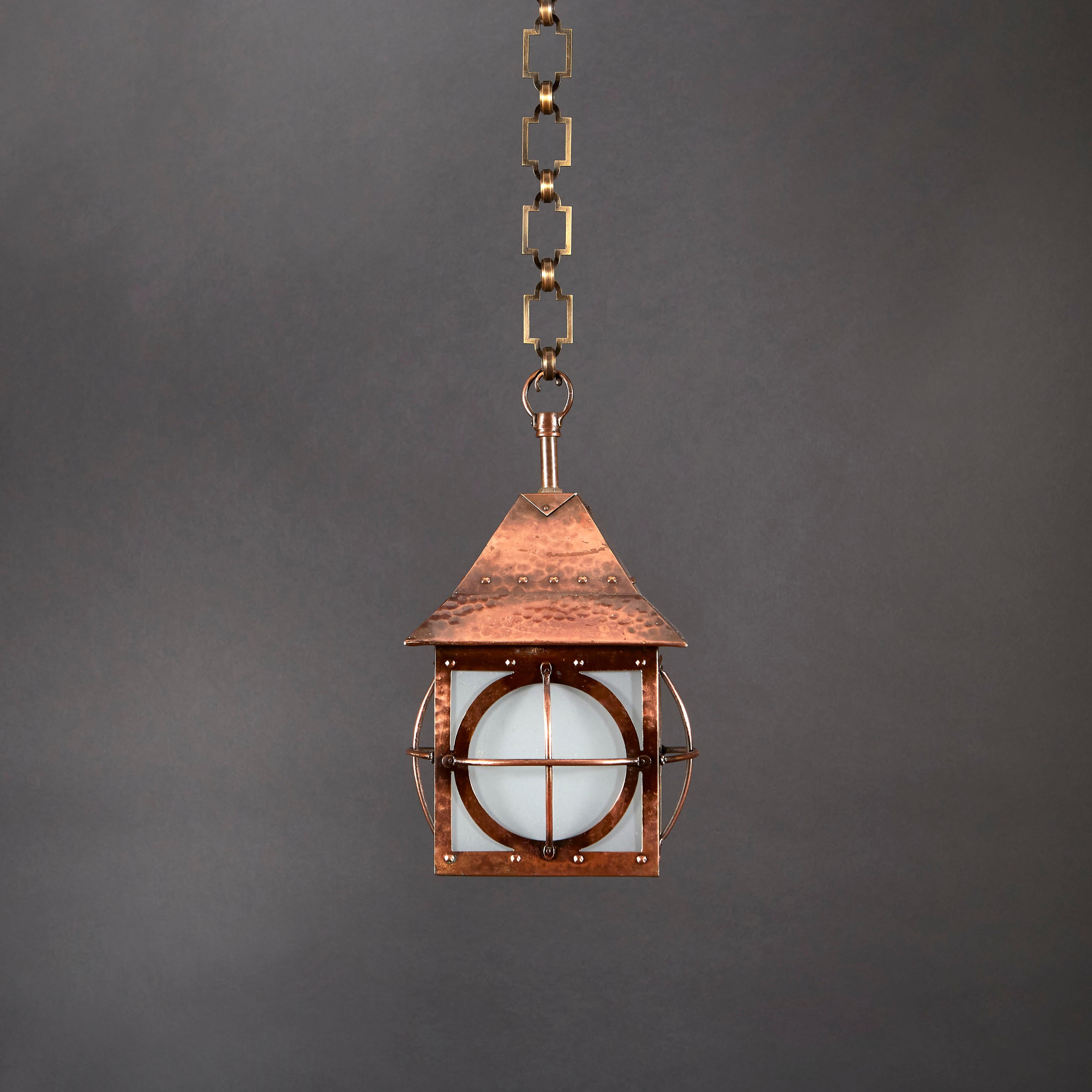 hanging copper lantern