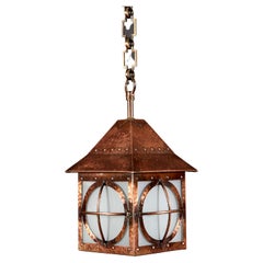 Antique Arts & Crafts Copper Hanging Lantern