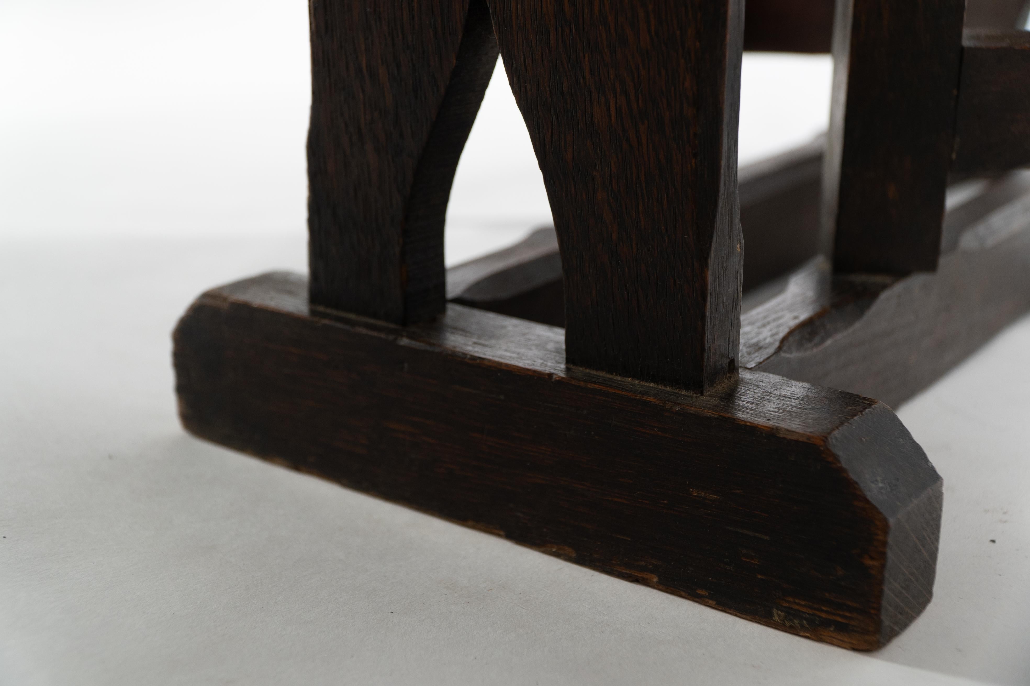 Table à thé ou d'appoint à abattant en chêne de style Cotswold Arts and Crafts. en vente 8