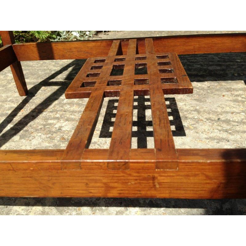 Early 20th Century An Arts and Crafts Glasgow style oak Side table with square details For Sale