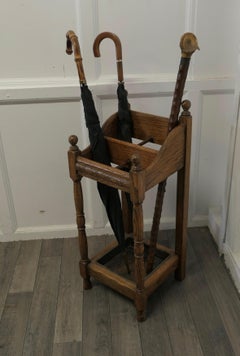 Arts and Crafts Golden Oak Hall Table Stick Stand