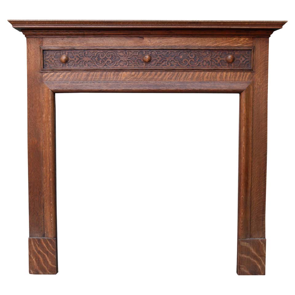 Arts and Crafts Oak Fireplace Mantel For Sale at 1stDibs