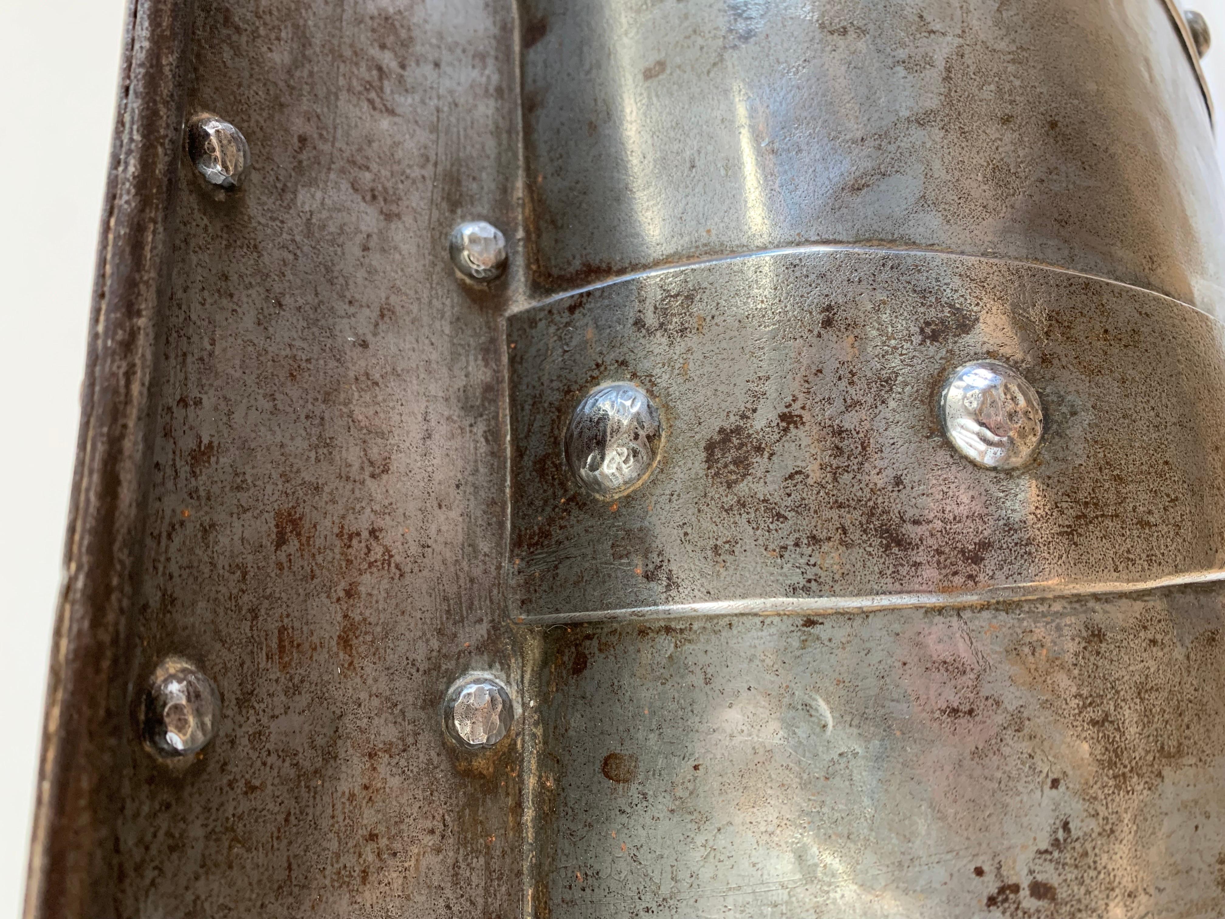 19th Century An Arts and Crafts Polished Steel Wall Planter For Sale