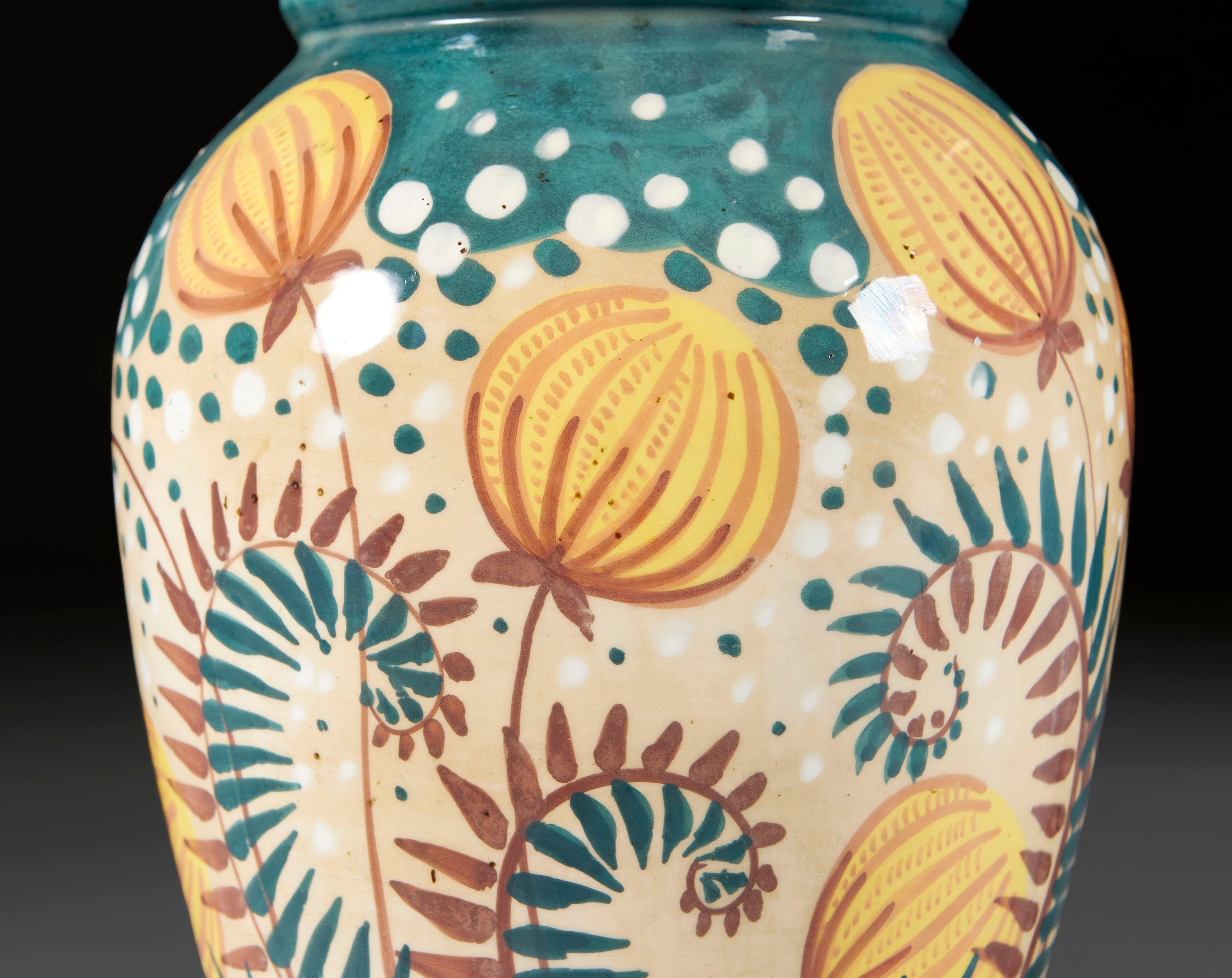 An Arts and Crafts Pomegranate Vase as a Lamp In Good Condition In London, GB