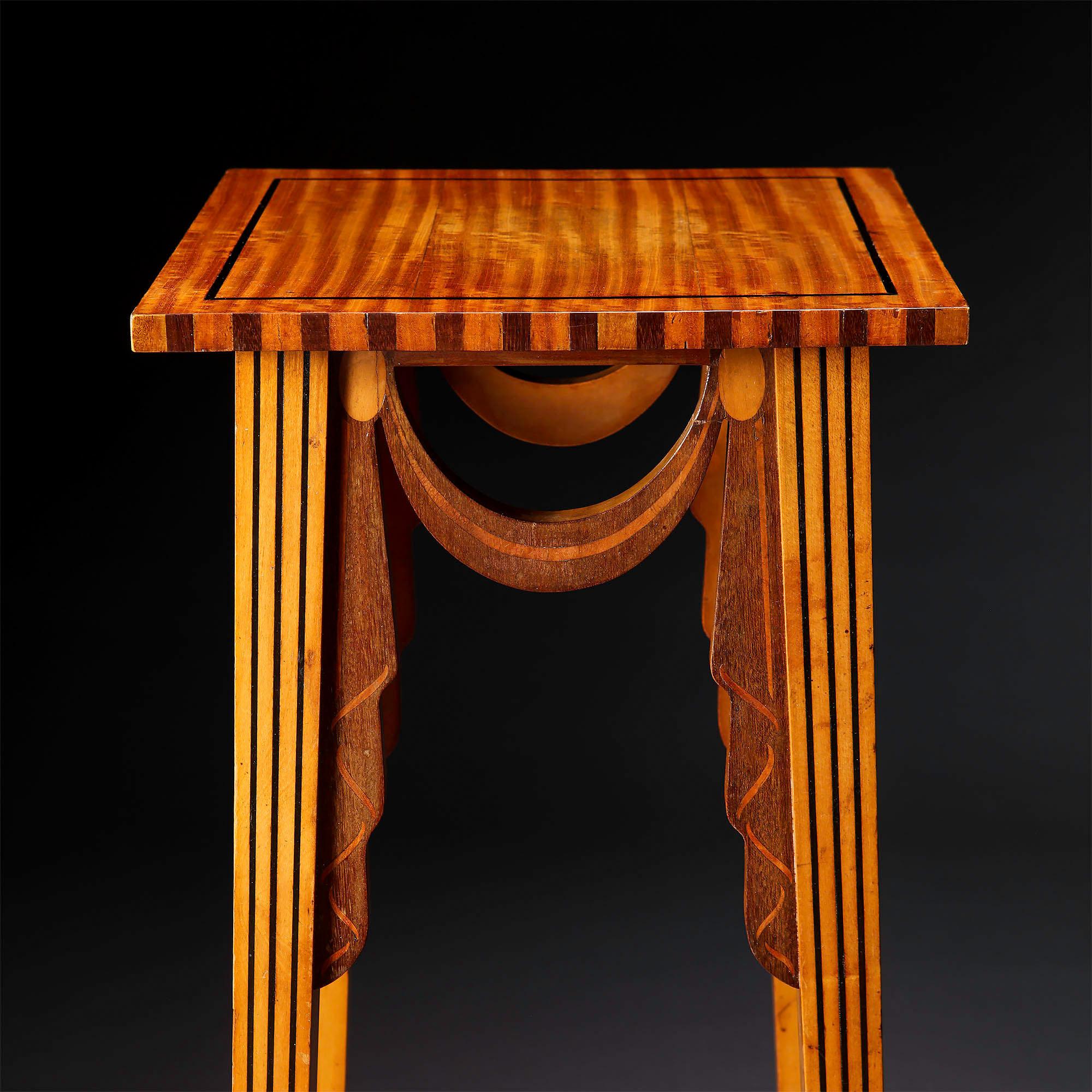 English Arts and Crafts Satinwood Sculpture Stand