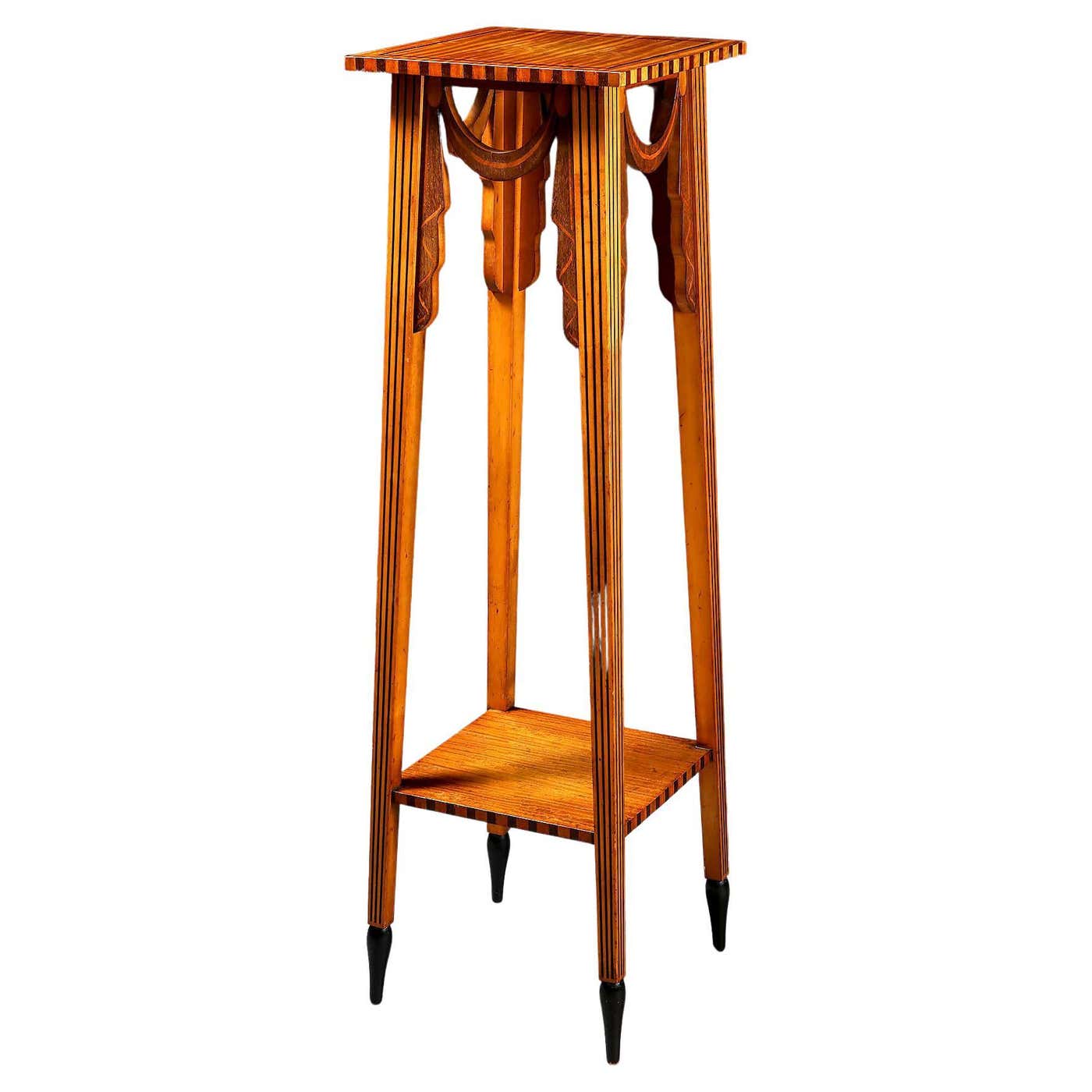 Arts and Crafts Satinwood Sculpture Stand For Sale at 1stDibs