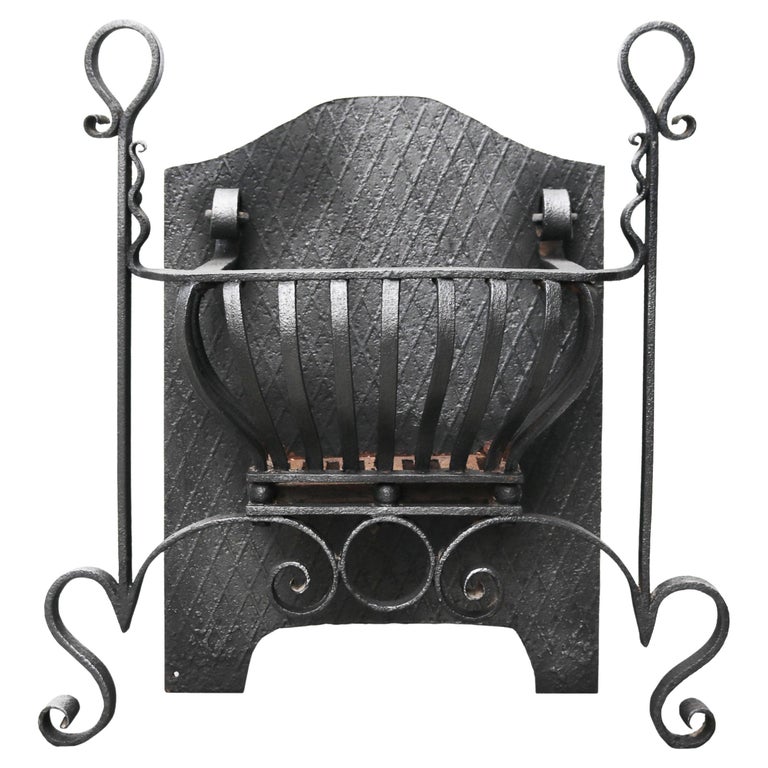 Arts and Crafts Style Wrought Iron Grate For Sale at 1stDibs