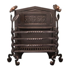 An Arts and Crafts Sunflower Fire Basket