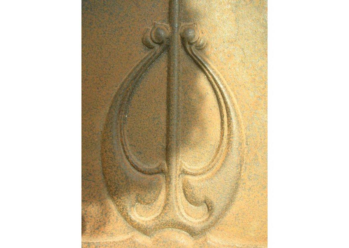 Arts and Crafts Arts & Crafts / Art Nouveau Cast Iron Fireplace with Stylised Floral Details For Sale