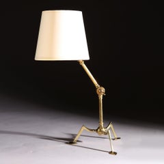 Arts & Crafts Brass Tripod Table Lamp or Wall Light Stamped Benson