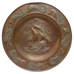 An Arts & Crafts Copper Charger by J F Pool Hayle Circa 1910