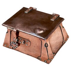 An Arts & Crafts Copper Love Casket Or Jewellery Box