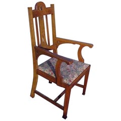 Antique Arts & Crafts Oak Armchair by Goodall, Lambs & Heighway of Manchester