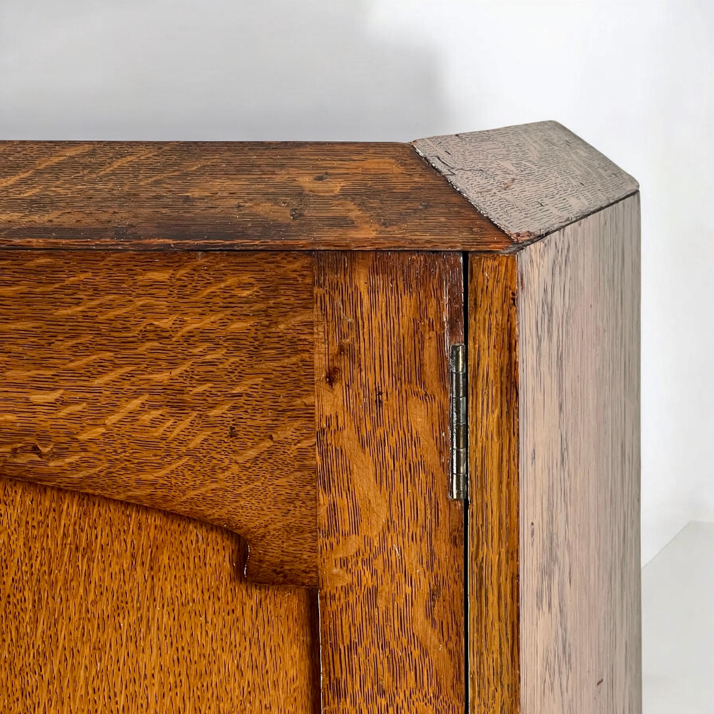 Arts and Crafts An Arts & Crafts Oak Linen Press In The Manner Of Liberty London For Sale