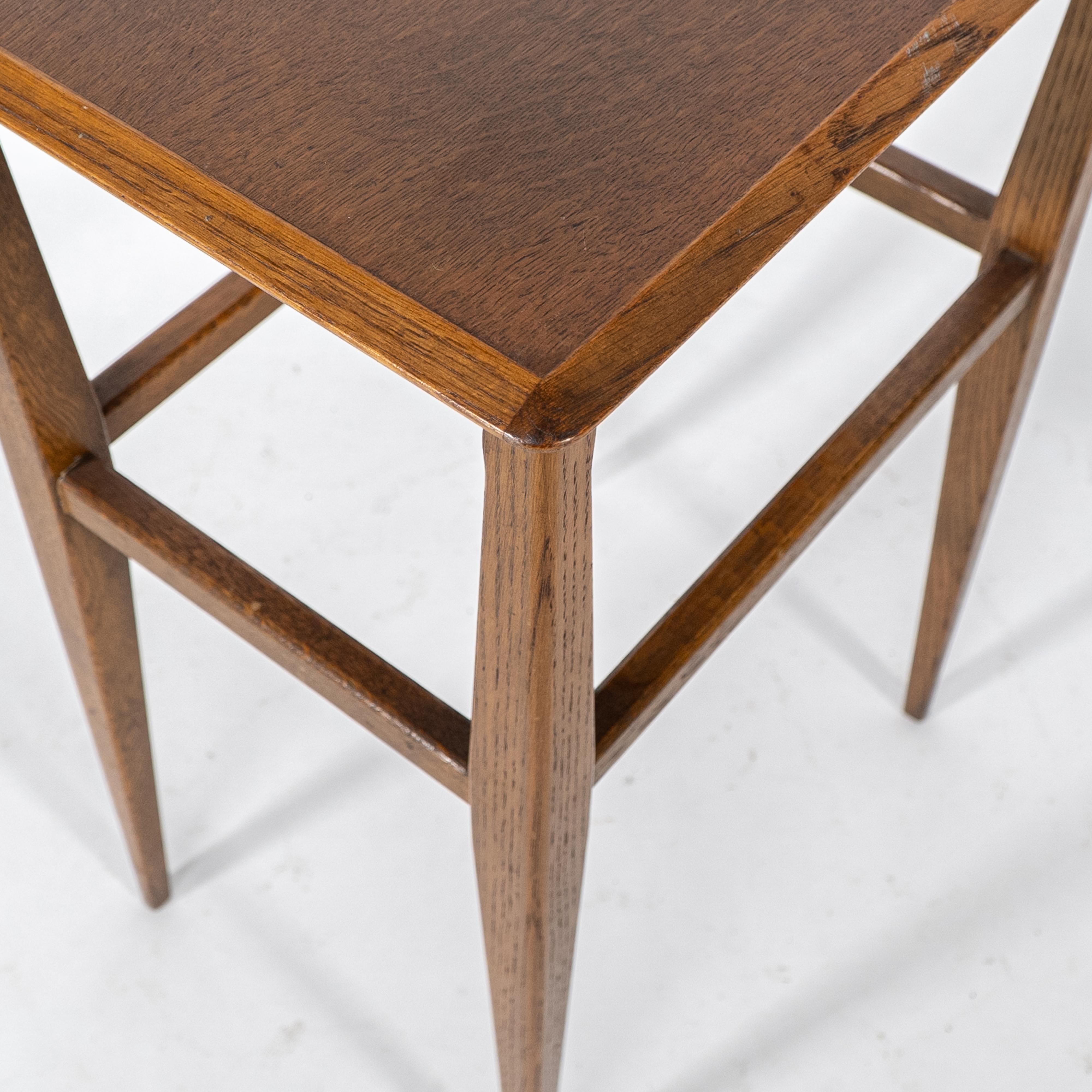 An Arts & Crafts oak side table with molded edge to the top & shaped legs For Sale 8