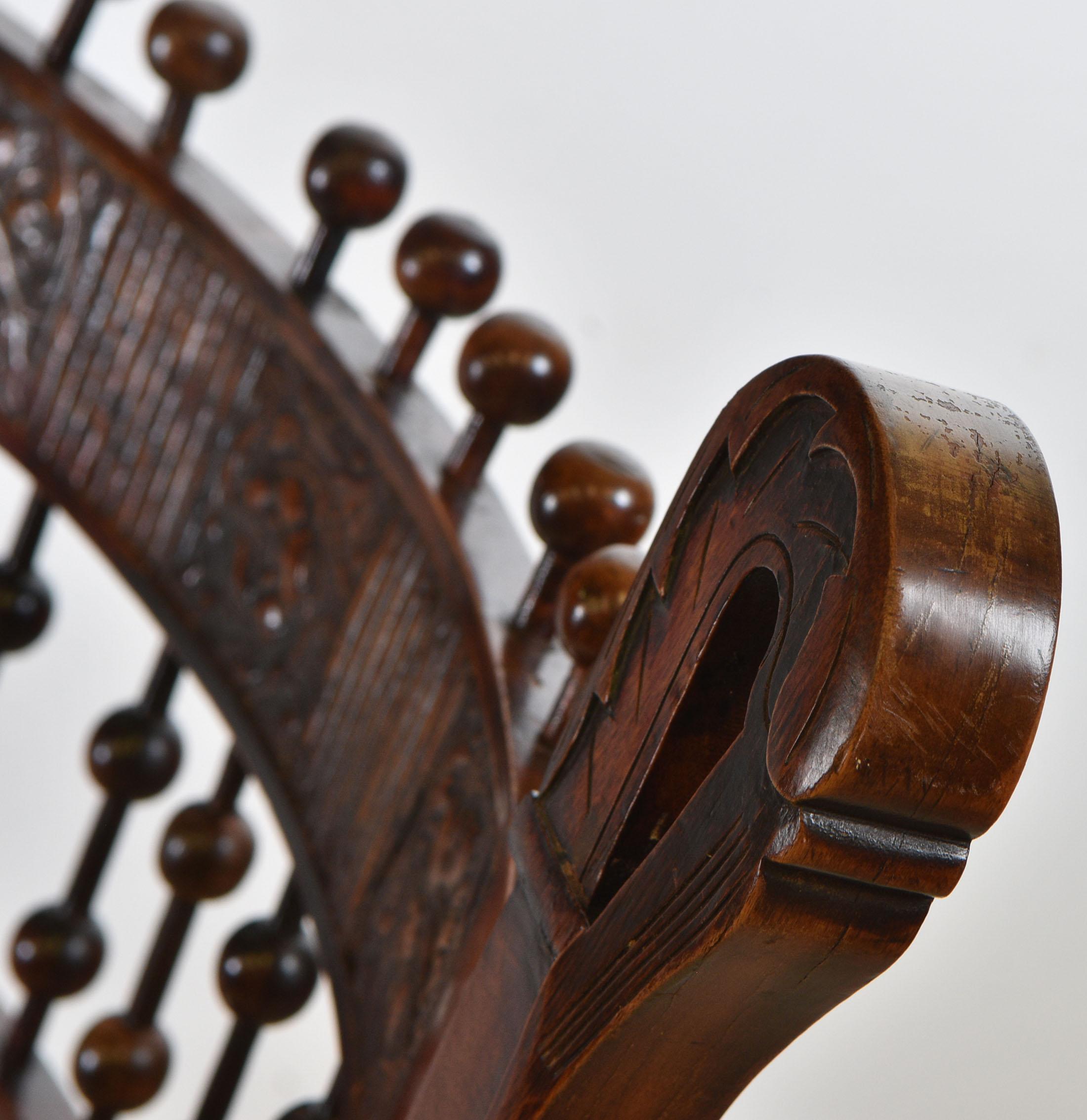 Arts & Crafts Rocking Chair with Embossed Leather Panels 3