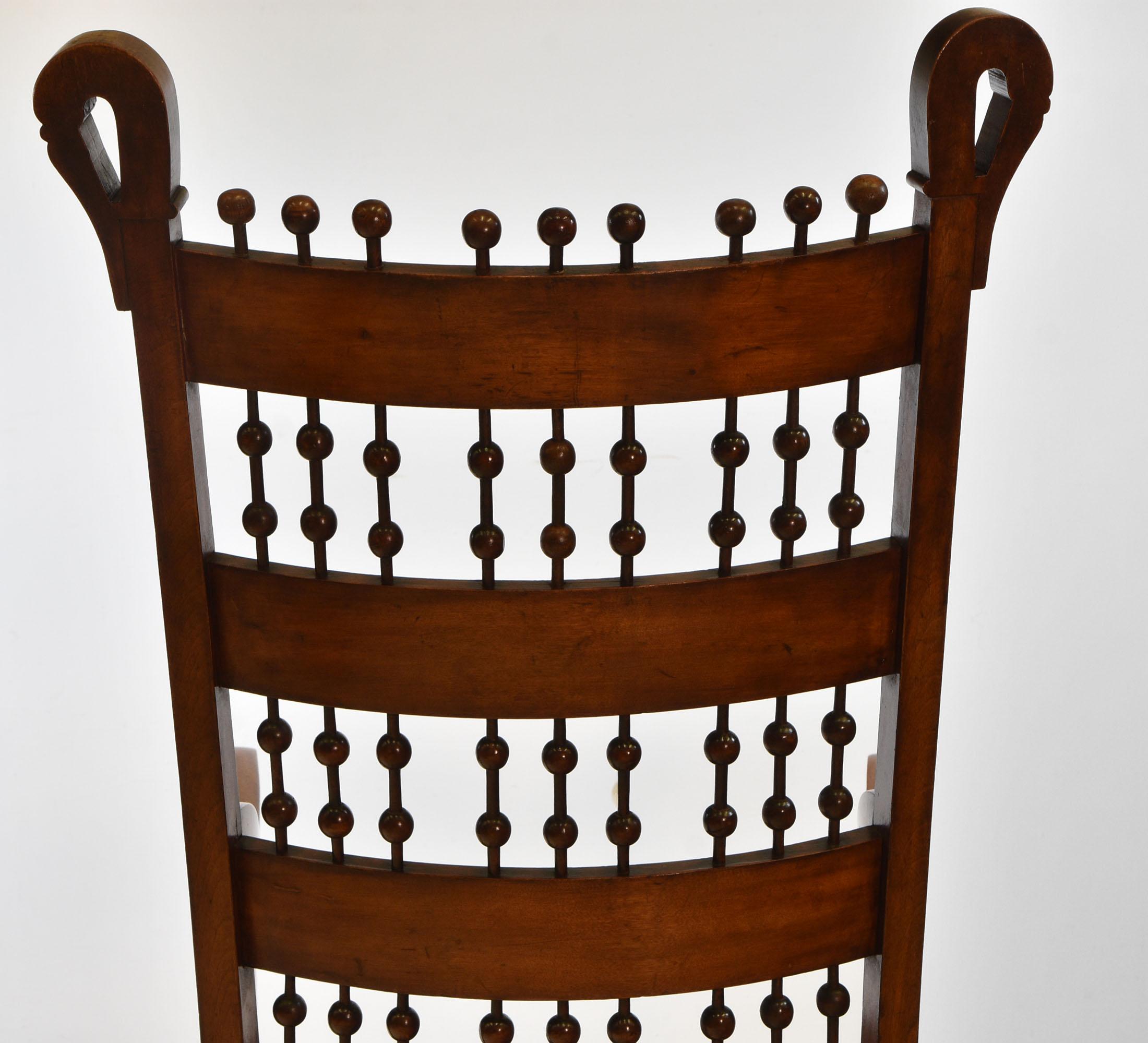 Arts & Crafts Rocking Chair with Embossed Leather Panels In Good Condition In Norwich, GB