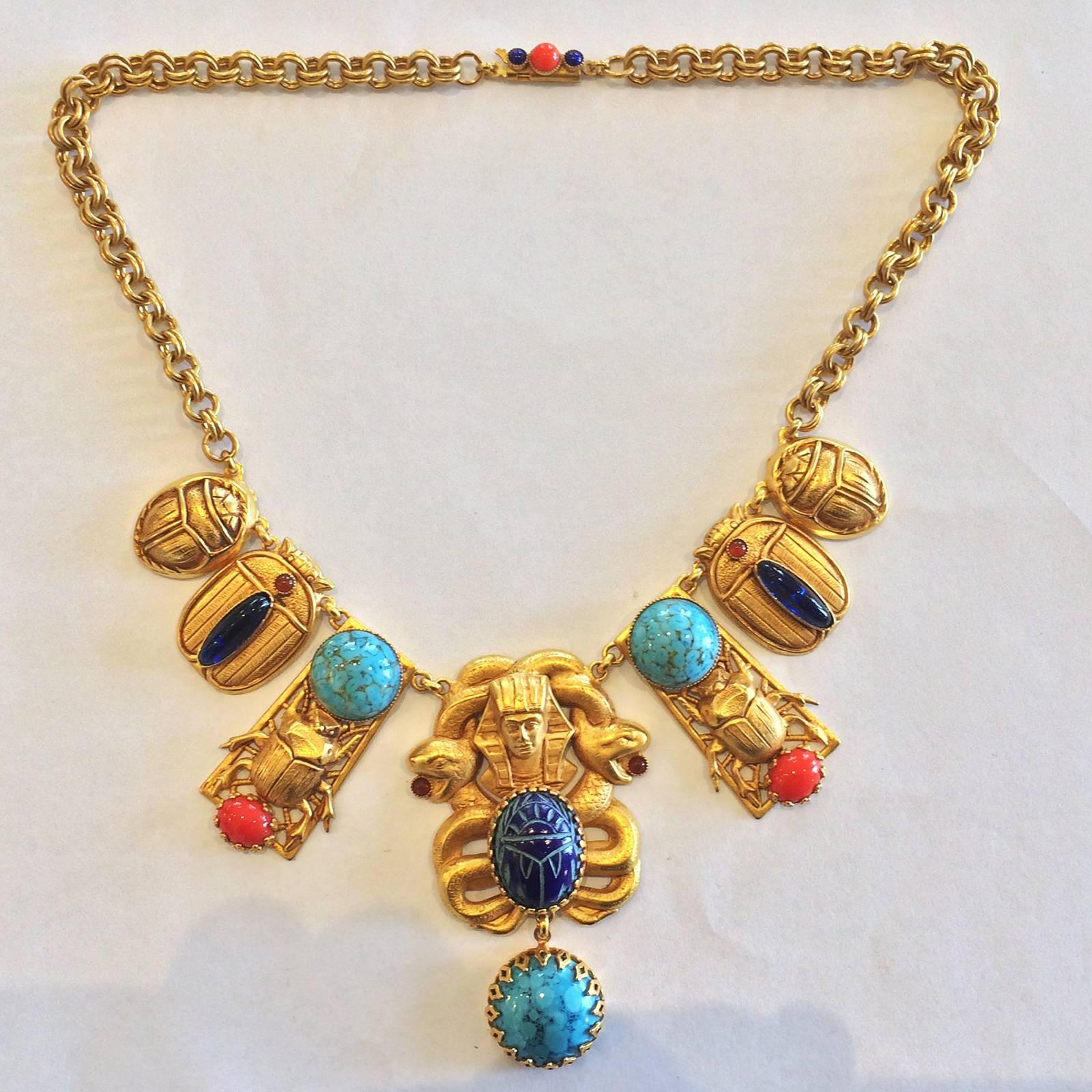 Modernist Askew of London Egyptian Revival Necklace