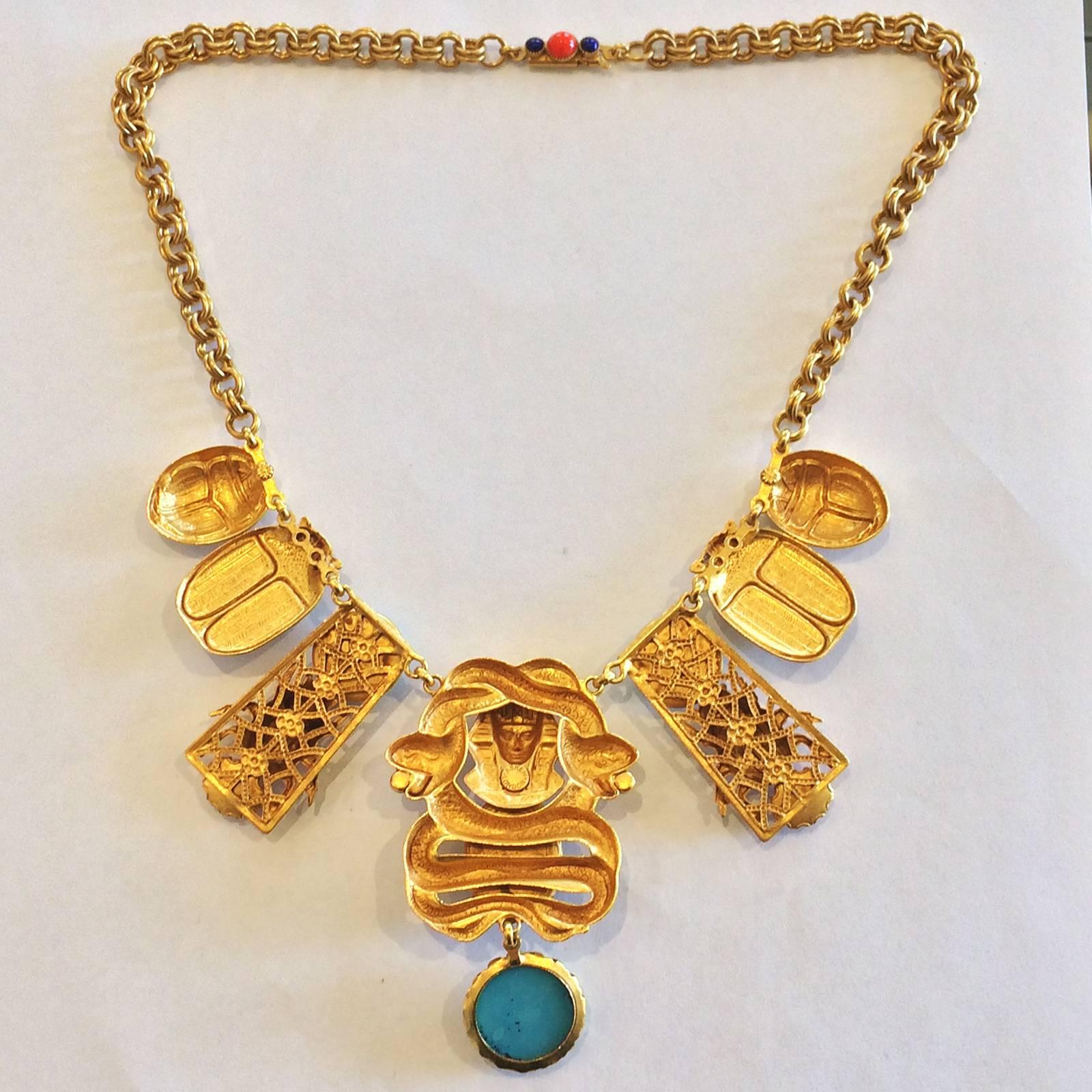 Askew of London Egyptian Revival Necklace In New Condition In Daylesford, Victoria