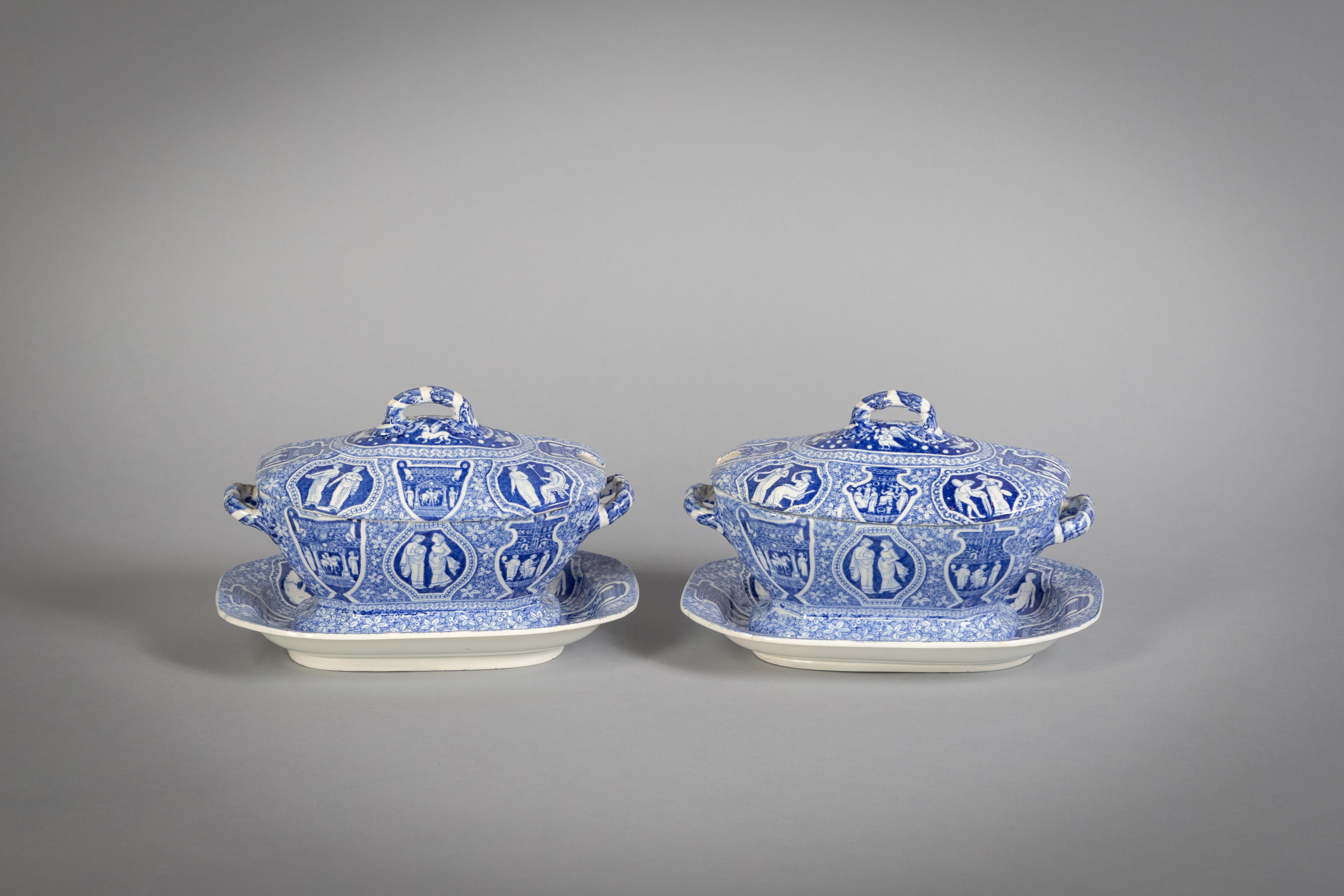 Assembled Copeland and Garrett Part Dinner Service, Early 19th Century For Sale 9