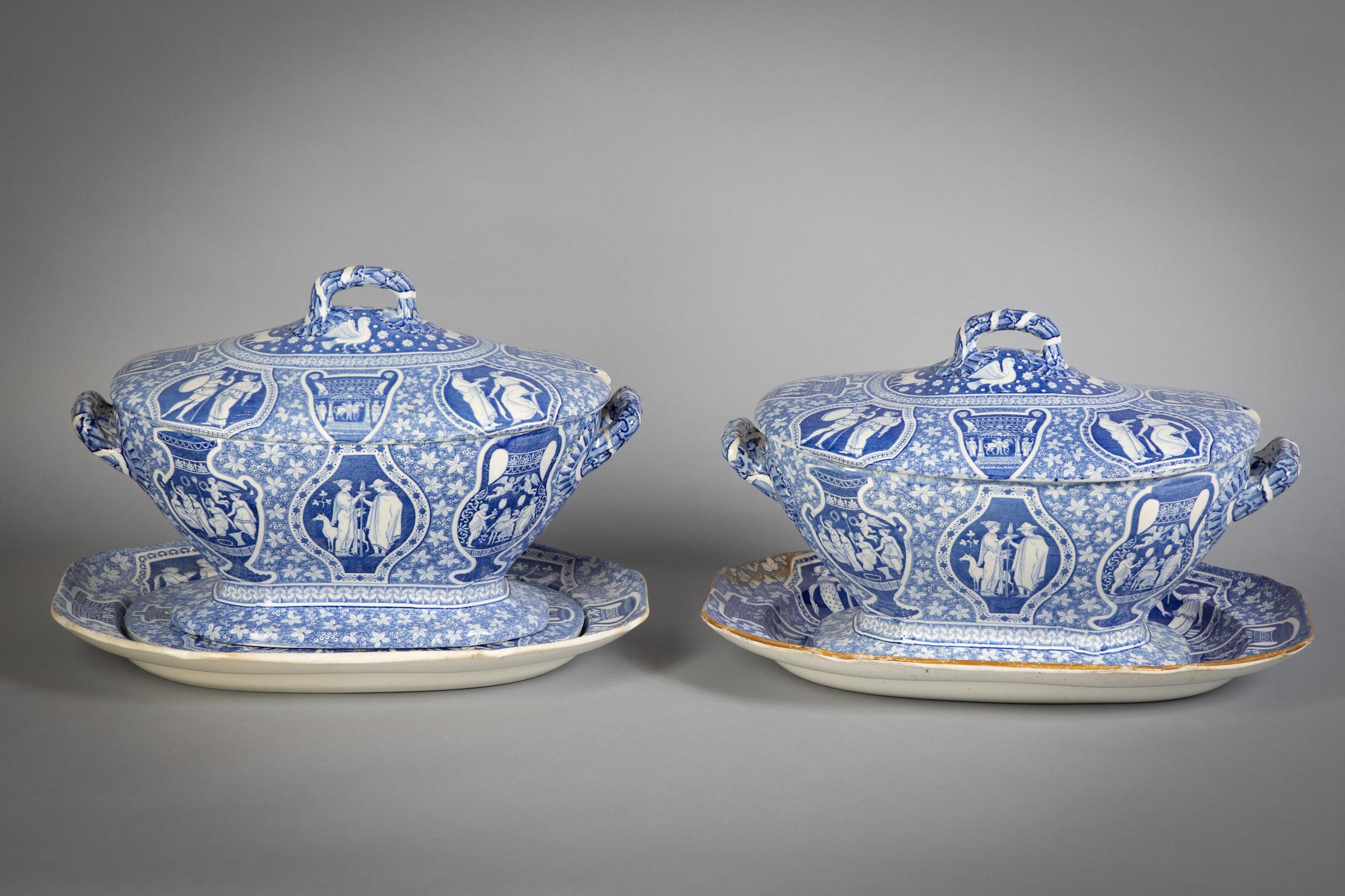 Assembled Copeland and Garrett Part Dinner Service, Early 19th Century For Sale 10