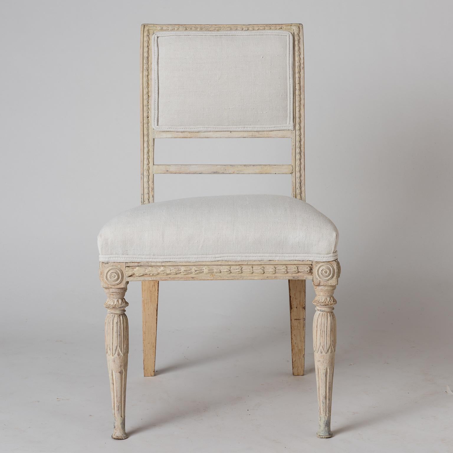 An Assembled Set of Six Swedish Late Gustavian Stockholm Dining Chairs For Sale 3