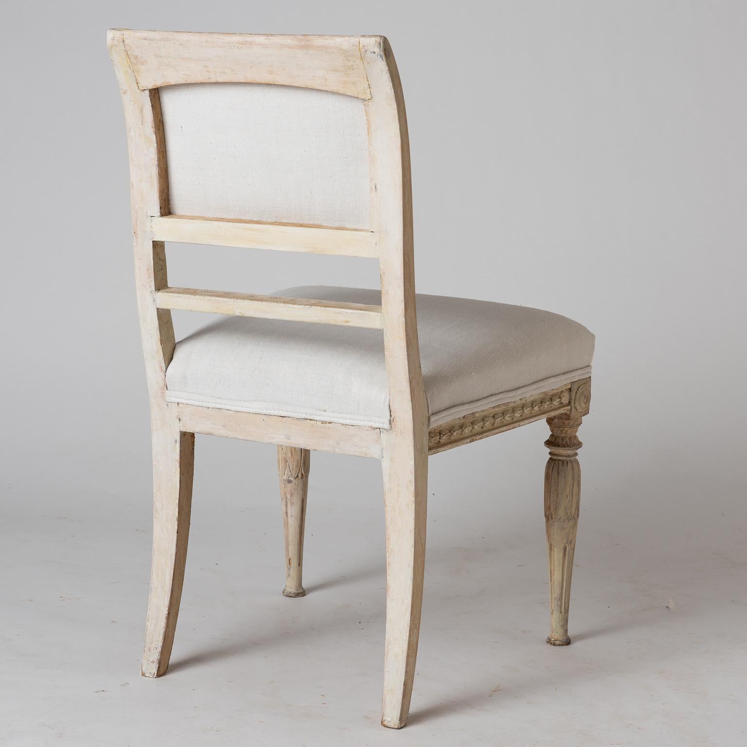 An Assembled Set of Six Swedish Late Gustavian Stockholm Dining Chairs For Sale 5